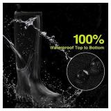 TIDEWE Rubber Boots for Men Multi-Season, Waterproof Rain Boots with Steel Shank, 6mm Neoprene Durable Rubber Outdoor Hunting Boots Realtree Edge Camo Size 11 (Black)