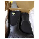 TIDEWE Rubber Boots for Men Multi-Season, Waterproof Rain Boots with Steel Shank, 6mm Neoprene Durable Rubber Outdoor Hunting Boots Realtree Edge Camo Size 11 (Black)