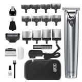 Wahl Stainless Steel Lithium Ion 2.0+ Beard Trimmer for Men - Electric Shaver & Nose Ear Trimmer - Rechargeable All in One Men