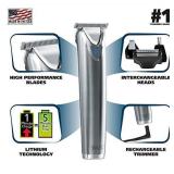 Wahl Stainless Steel Lithium Ion 2.0+ Beard Trimmer for Men - Electric Shaver & Nose Ear Trimmer - Rechargeable All in One Men