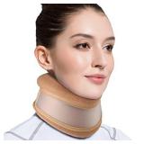 VELPEAU Neck Brace -Foam Cervical Collar - Soft Neck Support Relieves Pain & Pressure in Spine - Wraps Aligns Stabilizes Vertebrae - Can Be Used During Sleep (Dual-use, Brown, Small, 2.75â³)