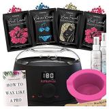 Waxing Kit Wax Warmer Hair Removal with Hard Wax Beans. KoluaWax Multiple Formulas Target Different Type of Hair, Eyebrow, Facial, Armpit, Bikini, Brazilian,for Women and Men. 20 Applicators for Home
