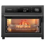 Toshiba Air Fryer Toaster Oven, 13-in-1 Digital Convection Oven for Pizza, Chicken, Cookies, 25L, 1750W, Charcoal Grey, 6 slice