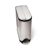 simplehuman - 45 Liter / 11.9 Gallon Butterfly Lid Kitchen Step Trash Can, Brushed Stainless Steel - Brushed Stainless Steel