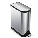 simplehuman - 45 Liter / 11.9 Gallon Butterfly Lid Kitchen Step Trash Can, Brushed Stainless Steel - Brushed Stainless Steel
