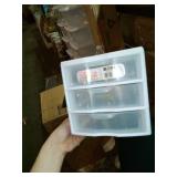 Sterilite, Small 3 Drawer Unit, White, Clear Drawers