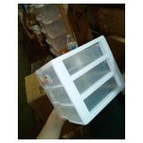 Sterilite, Small 3 Drawer Unit, White, Clear Drawers