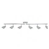 Globe Electric 50 Watt Grayson 6-Light Brushed Steel S-Shape Track Lighting Kit, Bulbs Included