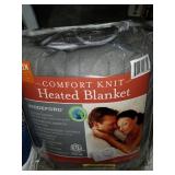 Biddeford Comfort Knit Electric Heated Blanket With Analog Controller, Queen, Steel Grey