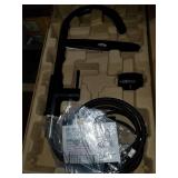 SOKA Commercial Kitchen Sink Faucet With Pull Down Sprayer High Arc Fit for One & 3 Hole w/ Deck Plate Single Handle Industrial Style Matte Black