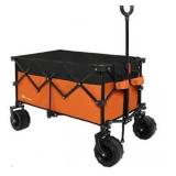 Moon Lence Collapsible Outdoor Utility Wagon Heavy Duty Folding Garden Portable Hand Cart with All-Terrain Beach Wheels