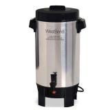 West Bend 58002 Highly Polished Aluminum Commercial Coffee Urn 42 Cup, Silver
