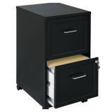 Lorell 2 Drawers Steel Vertical Lockable Filing Cabinet, Black