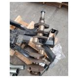 Small Pallet of Tow Hitches and Chevy Crankshaft with the Tubes