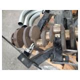 Small Pallet of Tow Hitches and Chevy Crankshaft with the Tubes