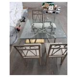 Elegant Metal Frames Glass Top Table. with 4 Chairs. Check Picture For More Details