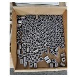 Pallet of 9/16 Sockets. Westward 32mm Combination Wrench. Casters. Extension Cords. and Books on Automotive History