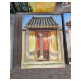 Lot of 6 Wall Decor Oriental Doorway Scenes