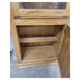 Oak Glass Front Gun Cabinet with Key