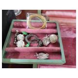 Lot of Costume Jewelry and Vintage Box