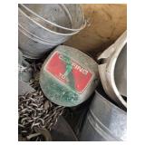 Palette of Galvanized Tubs and Hoist