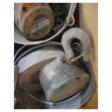 Palette of Galvanized Tubs and Hoist