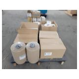 Lot of Labels , Cardstock Envelopes and 12" Rolls of Brown Paper