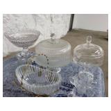 Lot of Cake Trays and Candy Dishes