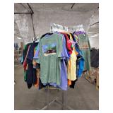 Rack of T-Shirts - Collection of Tourist Spots and Blanks - all Brand New