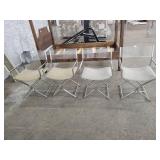 Lot of 4 Metal Frame Director Style Dining Chairs