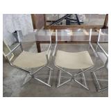 Lot of 4 Metal Frame Director Style Dining Chairs