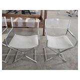Lot of 4 Metal Frame Director Style Dining Chairs