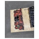 Set of Chevrolet small block heads and 4 barrel intake manifold.