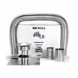 Chimney Liner Kit, 6 in Pipe Diameter, 25 ft Pipe Length, 36Â° Bend Angle 13E243