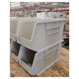 4 Hang and Stack Bin, Stone, 18 in Outside Length, 8 1/4 in Outside Width, 9 in Outside Height 1UGP1