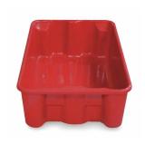 Stack and Nest Container, Red, 6 inH x 19 3/4 inL x 12 1/2 inW, 1EA 2TU13 DAMAGED