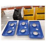 Set of 3 Rubbermaid Lid For Slim Jim Bottle Recycling Container, 20.38w X 11.38d X 2.75h, Blue, MODEL: 2692-88