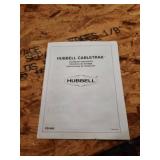 Box With 3 Hubbell HCT16434K Cable Tracks And 4 Hubbell 240V Cord Ends