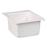 MUSTEE 11 17 in W x 20 in L x 9 1/2 in H, Counter Top, Fiberglass, Utility Sink
