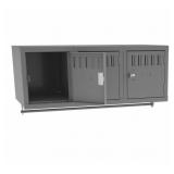 Wall Mount Box Locker: 36 in x 18 in x 12 in, 1 Tiers, 3 Units Wide, Louvered, Padlock Hasp, Gray