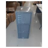 Wall Mount Box Locker: 36 in x 18 in x 12 in, 1 Tiers, 3 Units Wide, Louvered, Padlock Hasp, Gray