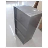 Wall Mount Box Locker: 36 in x 18 in x 12 in, 1 Tiers, 3 Units Wide, Louvered, Padlock Hasp, Gray