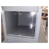 Wall Mount Box Locker: 36 in x 18 in x 12 in, 1 Tiers, 3 Units Wide, Louvered, Padlock Hasp, Gray