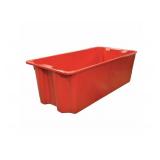 Stack and Nest Container, Red, 14 1/4 inH x 42 1/2 inL x 20 inW, 1EA 487N92