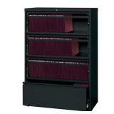Hirsh 36-in Wide HL10000 Series 4 Drawer Lateral File Cabinet with Roll-out Shelves, Black