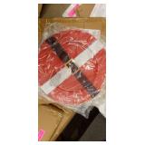 Set of 4 Metal Plates Santas Suit RED