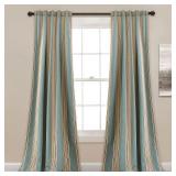 Lush Decor Julia Striped Room Darkening Window Curtain Panel Pair - 52"W x 84"L - 52"W x 84"L