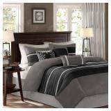 Madison Park Porter Black/ Grey Comforter Set- Retail:$139.97