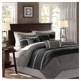 Madison Park Porter Black/ Grey Comforter Set- Retail:$139.97