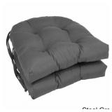 Blazing Needles 16-inch U-Shaped Tufted Dining Chair Cushions (Set of 2) - 16" x 16"